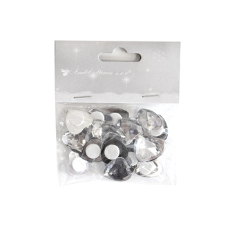 Srdíčka nalepovací stříbrná 20 ks 2 cm