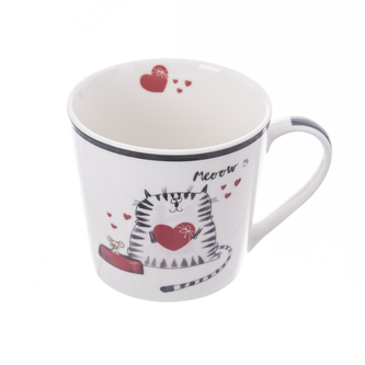 Hrnek pocelán kočka bílý 400 ml