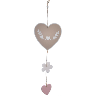 Srdce dřevo závěsné 28 cm