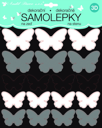 Samolepky na zeď 3D motýlci 2 archy 35 ks