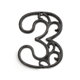 Číslo 3 litina hnědé 12x8x8 cm