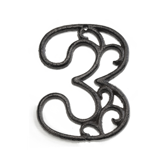 Číslo 3 litina hnědé 12x8x8 cm