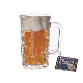 Půllitr s bonbony sklo 10x7x13 cm