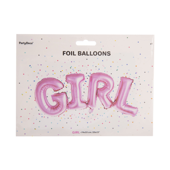 Balónek fólie GIRL růžový 74x33 cm