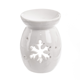 Aromalampa ker. bílá vánoční vločka 10x10x14 cm