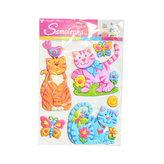 Samolepky na zeď kočky plastické 42x28 cm