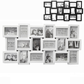 Rámečky obraz 18 fotek dřevo bílý/černý 90x47 cm