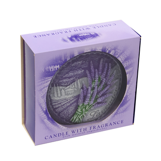 Svíčka disk s vůní levandule pr. 13 cm