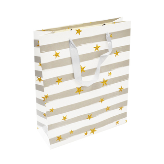 Taška dárková vánoční barva zlato/stř 18x10x23 cm