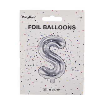 Balónek fólie písmeno S stříbrný 35 cm