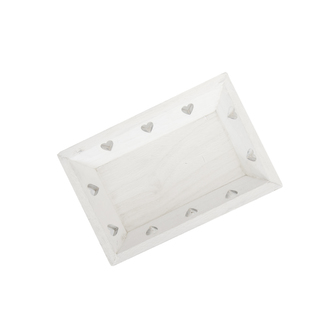 Tác dřevo béžový srdce 18x12x4 cm