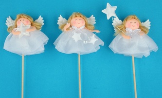 Zápich látka anděl 7 cm