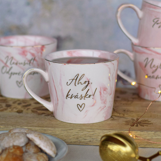 Mramorový hrnek - Ahoj, krásko!