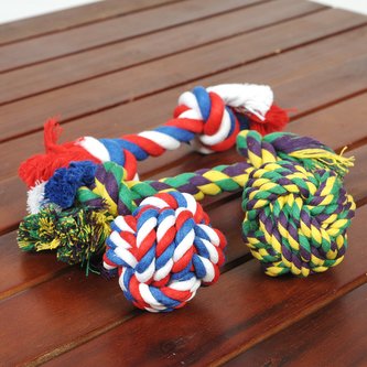 Reedog bavlněný uzel, 26 cm-Červeno-modrá