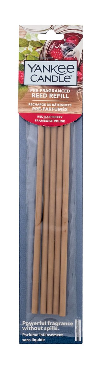 YANKEE CANDLE Pre-Fragranced Red Raspberry voňavé tyčinky náplň 5 stébel