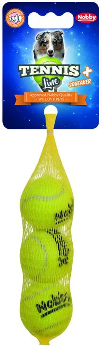Nobby hračka tenisový míček XS pískátko 4.5cm 3ks