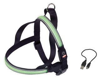 Nobby Flash Mesh svítící zelený postroj vel. XL (80-100 cm)