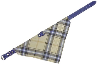Nobby kožený obojek se šátkem 45cm modrá