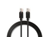 Kabel UTP 1x RJ45 - 1x RJ45 Cat5e 2m BLACK NEDIS CCBP85100AT20