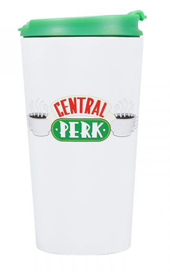 Nerezový cestovní hrnek Friends|Přátelé: Central Perk logo (objem 300 ml|15 x 8 cm)