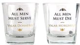 Sklenice na whisky Game of Thrones|Hra o Trůny: All Men Must Die set 2 kusů (objem 250 ml)