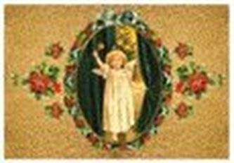 Pohlednice - Vánoce, anděl se zvonkem