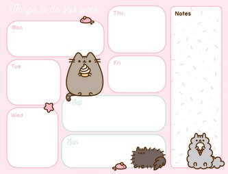 Stolní plánovací A5 podložka na stůl: Pusheen (24,1 x 18,5 cm)