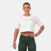 Dámské tričko Crop Top Minimalist Logo Cream - NEBBIA - Velikost S