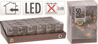 Světla vánoční 50 LED žárovek teplá bílá