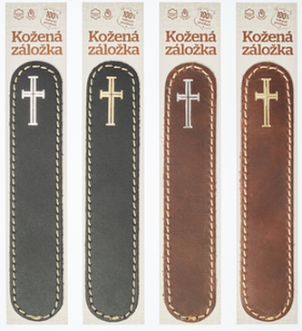 Kožená záložka do knihy Kříž