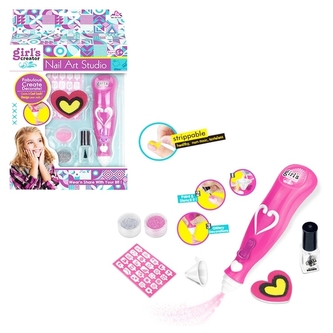 Kosmetický set na nehty s rozprašovačem třpytek