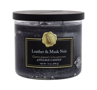 Village Candle Gentlemen's Collection Vonná svíčka Leather & Musk Noir 396 g pro muže