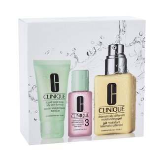 Clinique Great Skin Starts Here hydratační gel Dramatically Different Moisturizing Gel 125 ml + čisticí voda Clarifying Lotion 30 ml + mýdlo na obličej Liquid Facial Soap 30ml