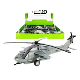 Kovová helikoptéra se samochodem