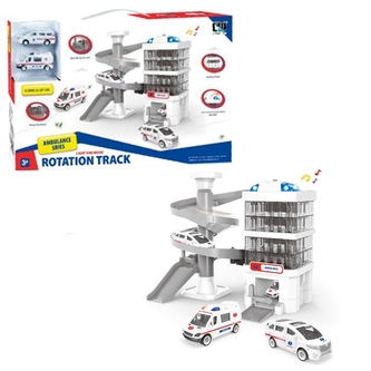 Autodráha Nemocnice s auty - světlo, zvuk