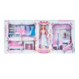 Luxusní set panenka, šaty, nábytek na baterie