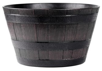 Květináč 38 cm plast dřevěný efekt teak