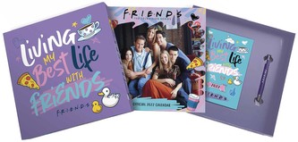Dárkový set Friends - Přátelé: Kalendář - diář - propiska (32 x 32 x 14 cm)