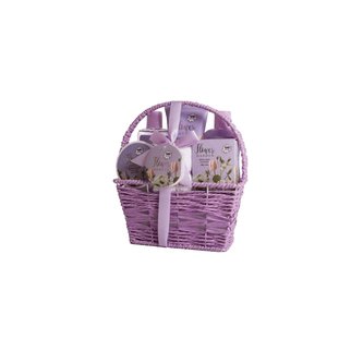 P. Levandulový košík s přípravky do koupele