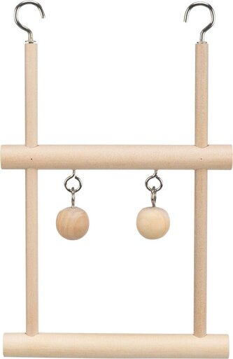 Dvojitá dřevěná houpačka s kuličkami 12x20cm