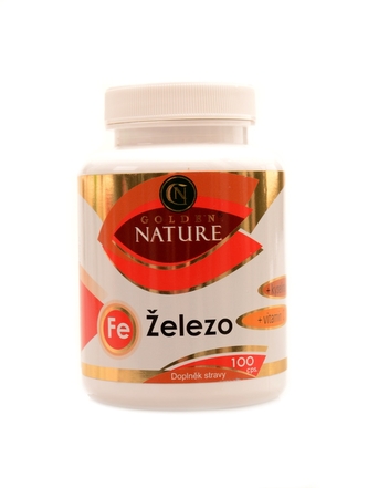 Golden Nature - Železo + vit. C + kyselina listová 100 kapslí