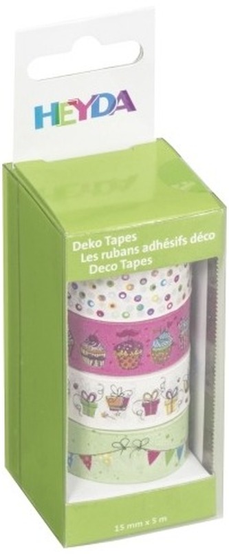 4 ks Páska 1,5cm x 5m papírová, girlandy zelené