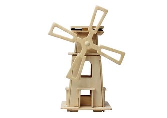 RoboTime Dřevěný solární větrný mlýn III