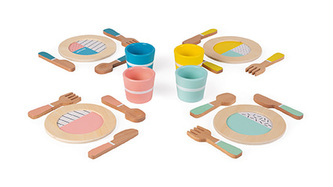 Janod Dřevěný nádobí pro děti sada 20 ks