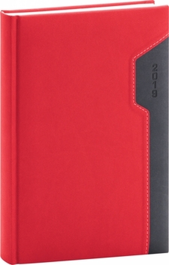 Denní diář Thun 2019, červený, 15 x 21 c