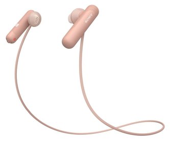 Sony WISP500 Sportovní bezdrátová Bluetooth sluchátka do uší, NFC, ovladač s mikrofonem, růžová