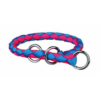 Nylonový obojek kulatý CAVO  - neon modrý/růžový DOPRODEJ - S:30-36cm/12mm