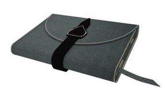 Variabilní kožený obal se sponou - kůže šedá semiš