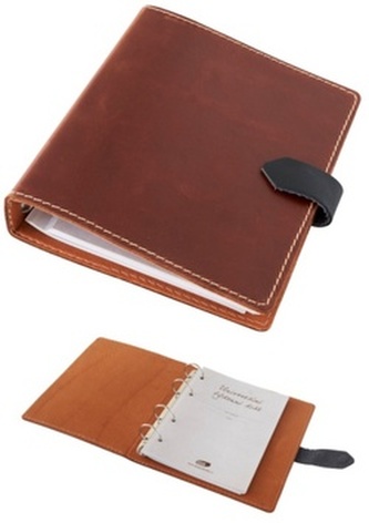 Variabilní kožený obal na knihu se záložkou - kůže Choco