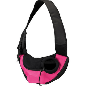 Přenosná taška-nosička na hrudník 50x25x18 cm růžovo/černá
